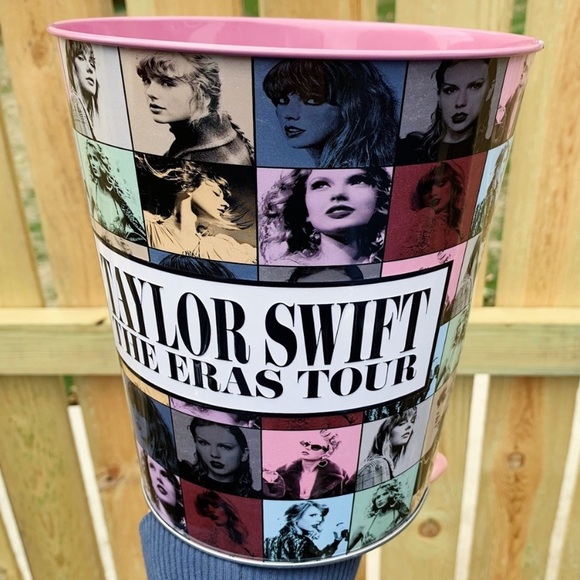 Taylor Swift The Eras Tour Movie Pink Popcorn Metal Tin Bucket AMC Exclusive NEW - Picture 4 of 5